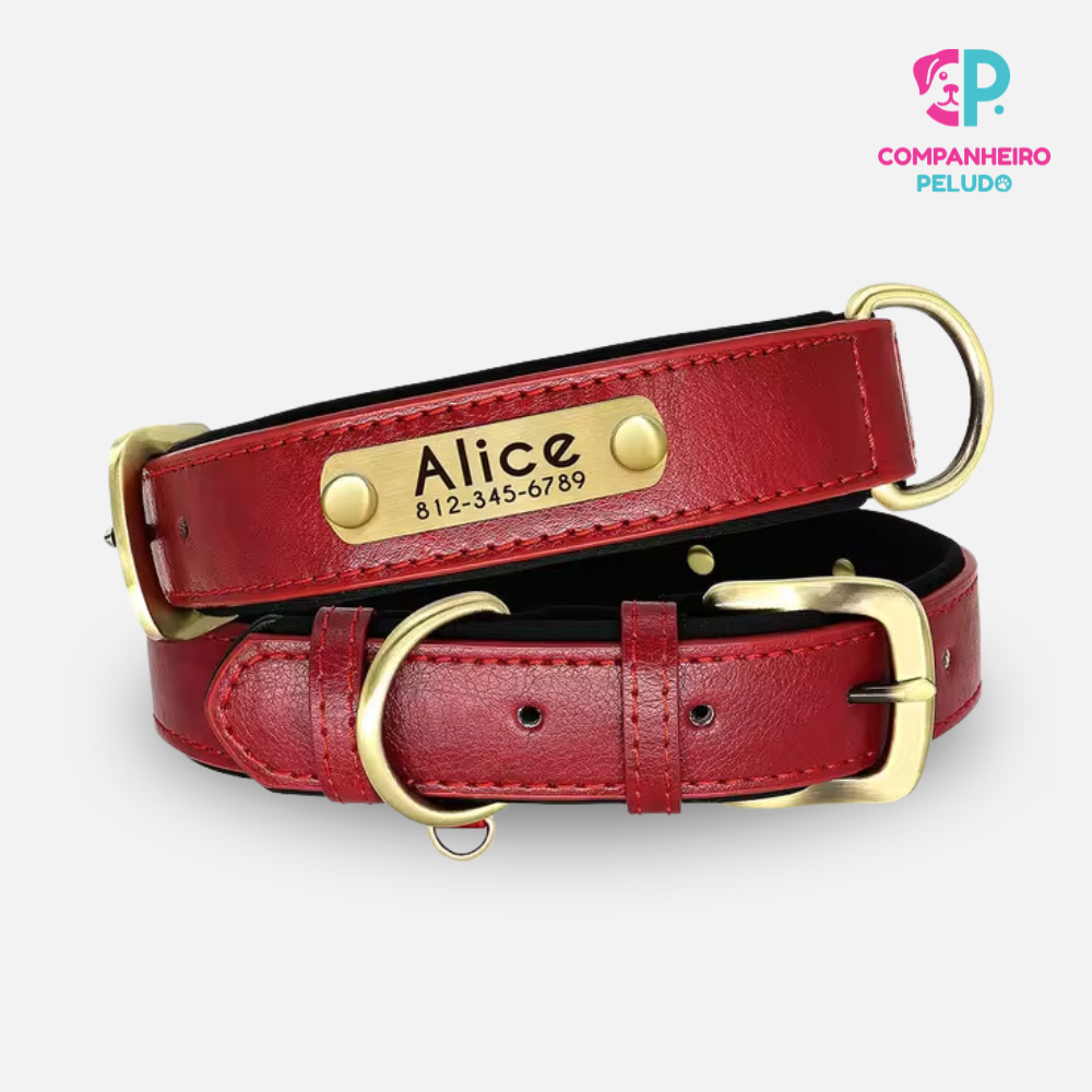 Collar de Cuero Personalizado Para Perros y Gatos – Calidad Premium